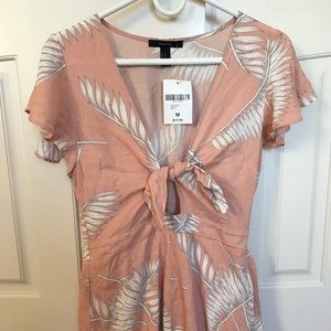 Pink Palm Pastel Tie Romper